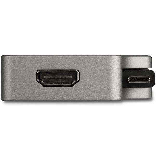 USB C Multiport Video Adapter 4-in-1 with 95W PD Power Delivery - 4K HDMI DVI VGA Mini DisplayPort - Space Gray