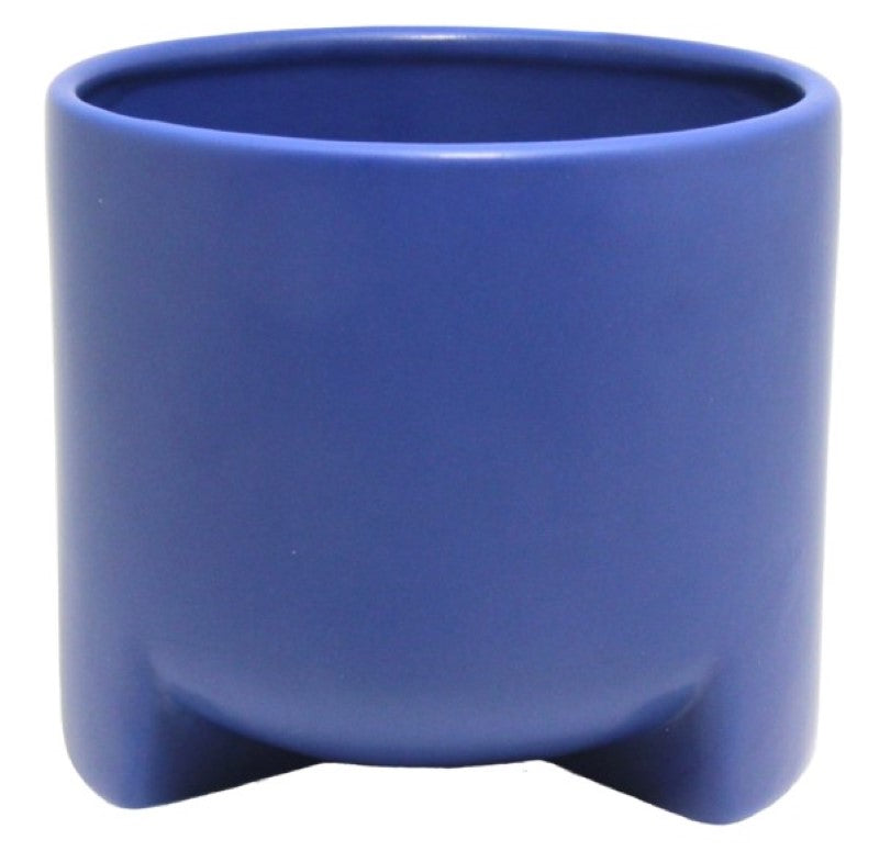 Vase / Planter - Round Ceramic Pot in Navy Blue