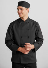 Al Dente Mens Long Sleeve Chef Jacket - White/Black
