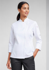 Alfresco Womens Long Sleeve Chef Jacket - Black