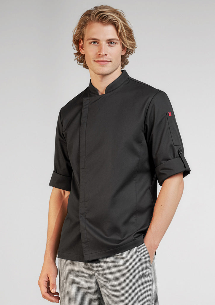 Alfresco Mens Long Sleeve Chef Jacket - Black