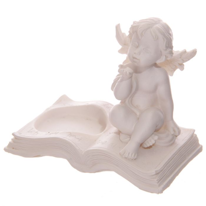 Cherubs Sitting on Book Tea Light Candle Holder - Set of 4
