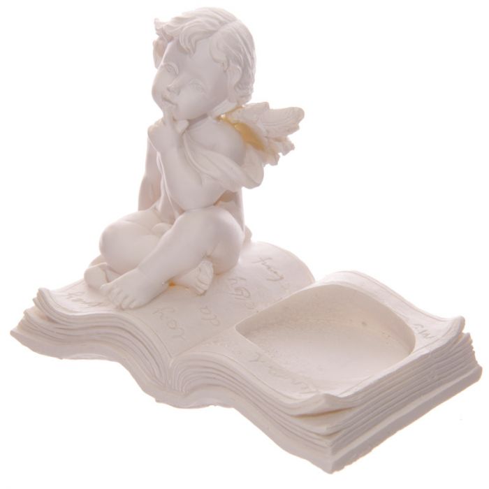 Cherubs Sitting on Book Tea Light Candle Holder - Set of 4