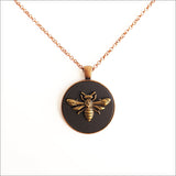 Circle Necklace - Vintage Honey Bee