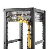 1U Vertical Server Rack D-Ring Cable Management Hook - Durable Steel, TAA Compliant, 1.8x3.9in