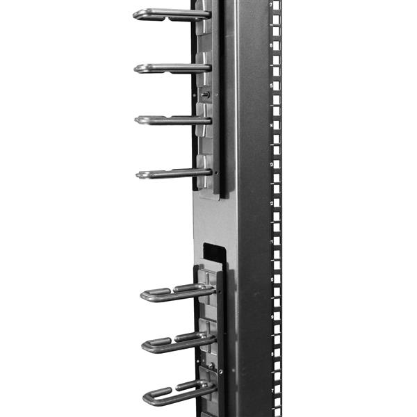 SEO Optimized Vertical Cable Organizer with D-Ring Hooks for 19-inch Server Racks - 1.8m (6 ft.)