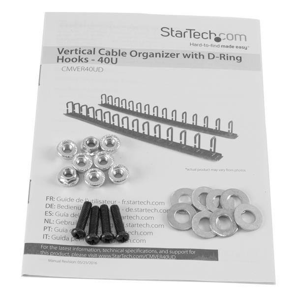 SEO Optimized Vertical Cable Organizer with D-Ring Hooks for 19-inch Server Racks - 1.8m (6 ft.)