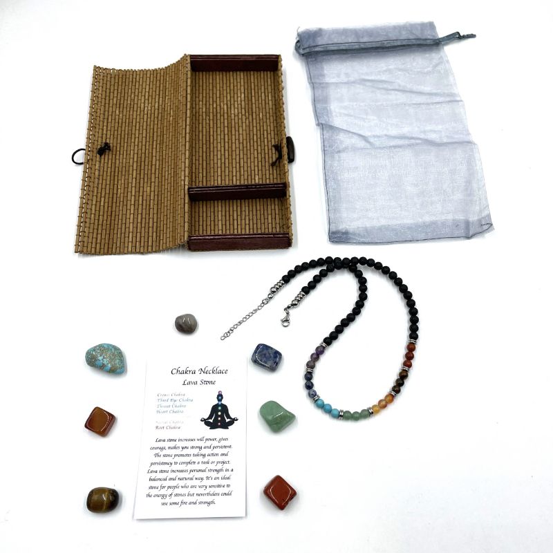 Necklace - Lava Stone Chakra (45CM)