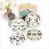 Coasters - Printed Folk Birds (100mm)