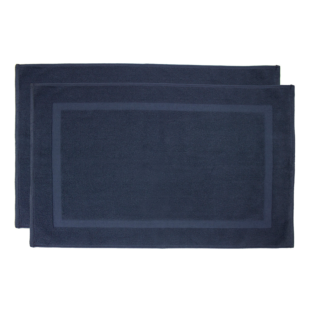Chateau 2pack Bath Mat 50x75cm Navy- Bambury