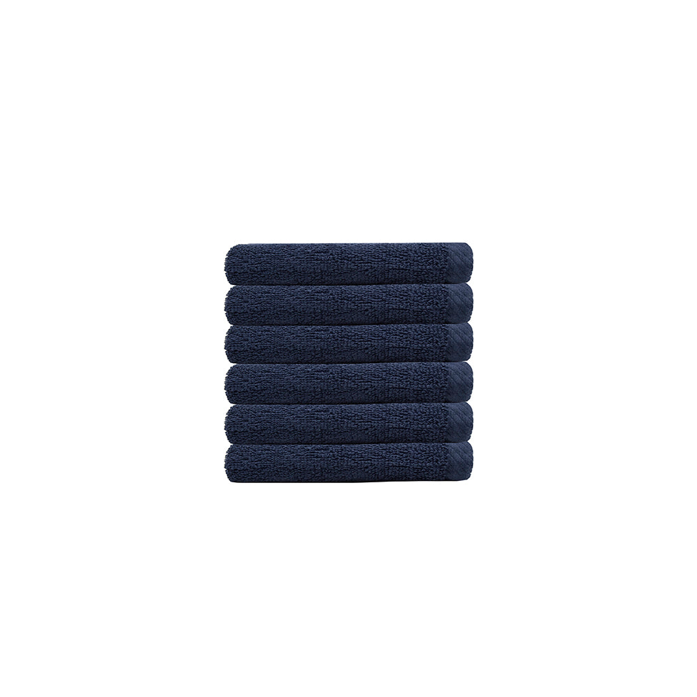 Chateau 6pack Face Washer 33x33cm Navy- Bambury