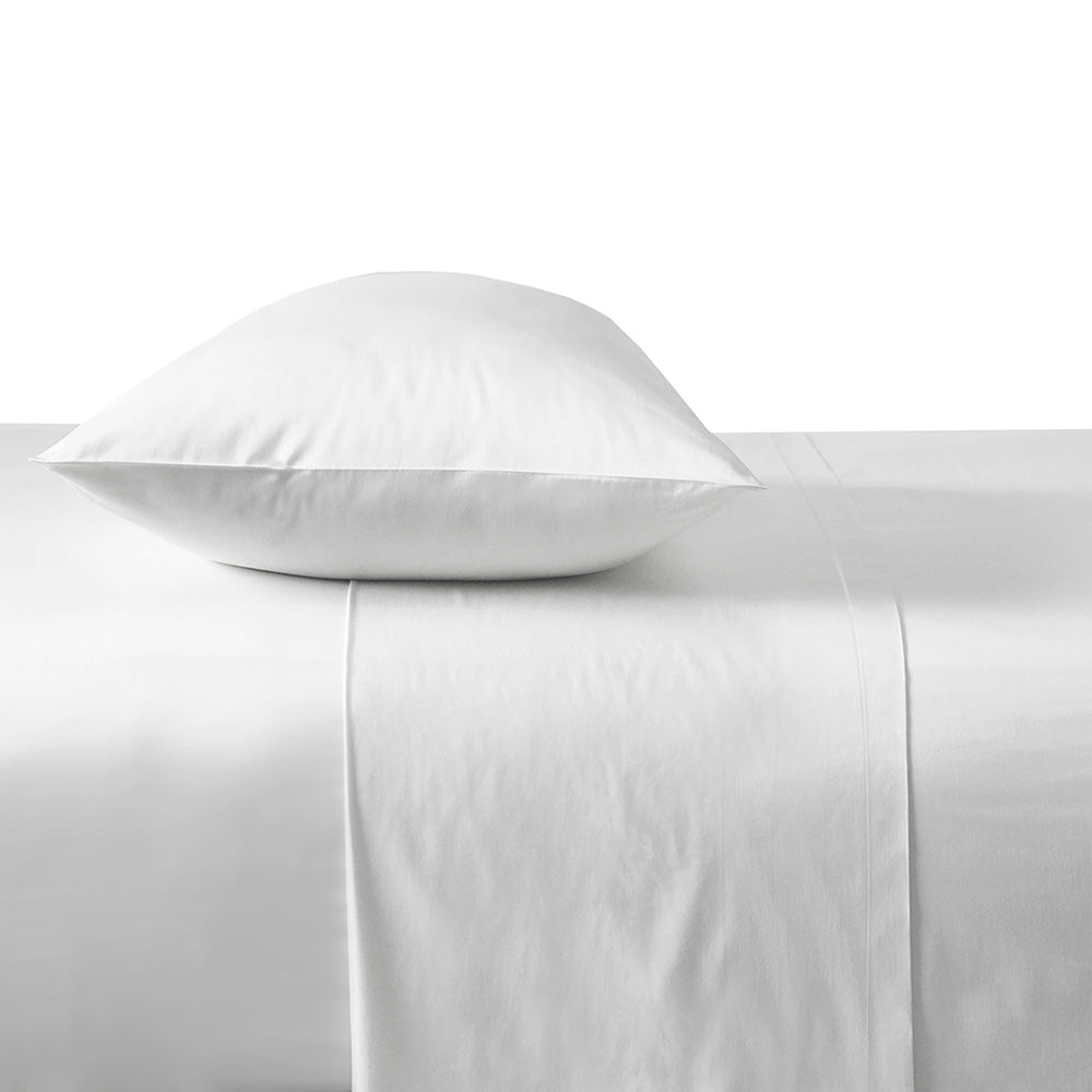 King Chateau Flat Sheet White- Bambury