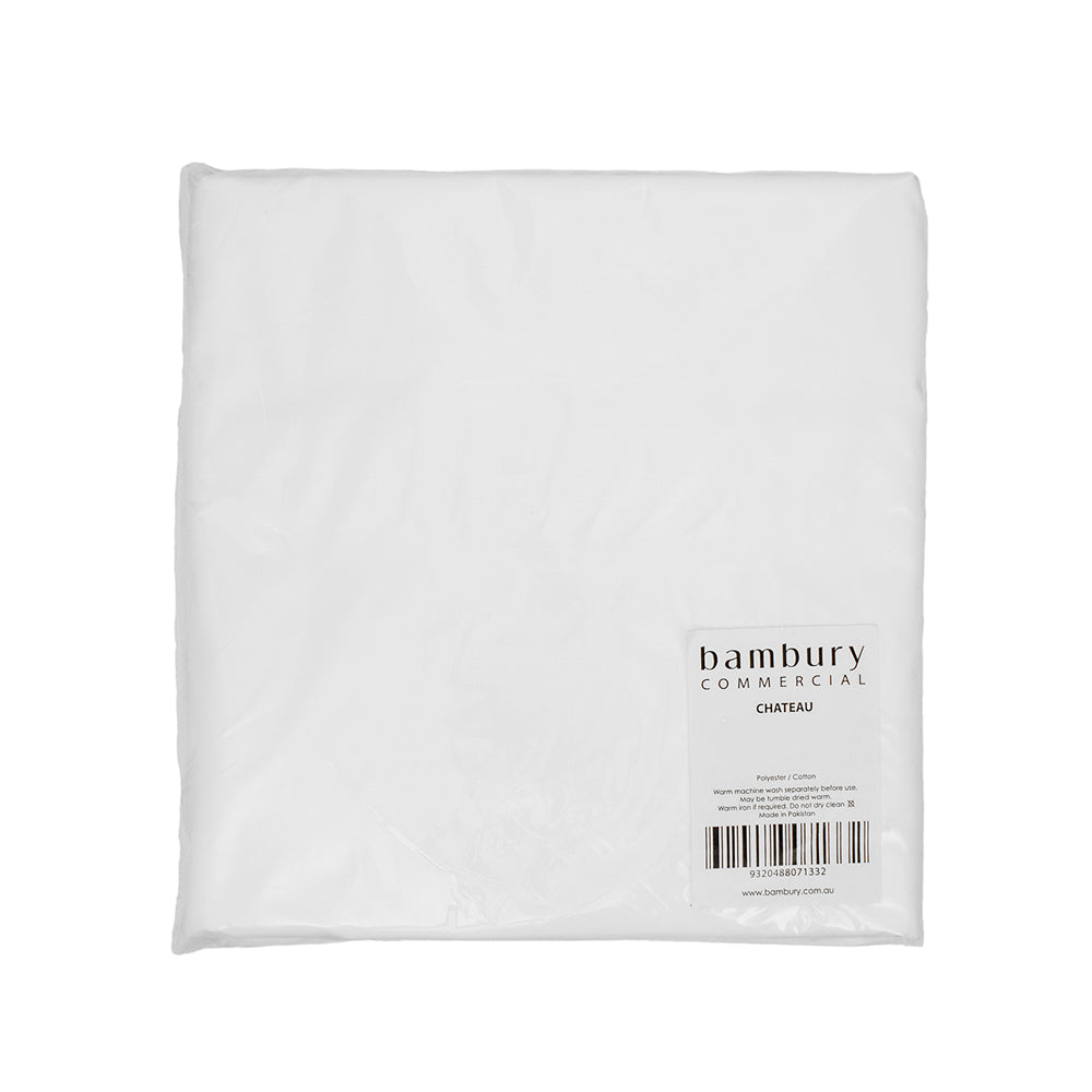 King Chateau Flat Sheet White- Bambury