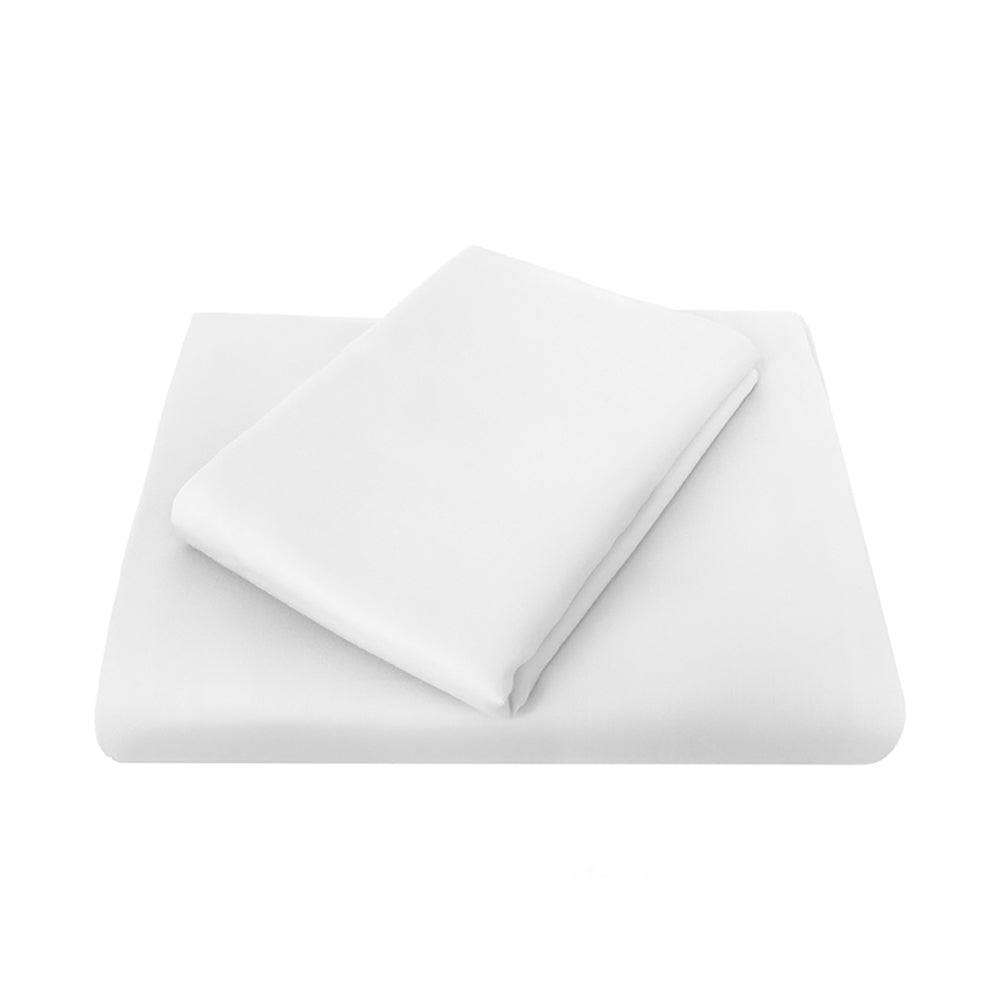 King Chateau Flat Sheet White- Bambury