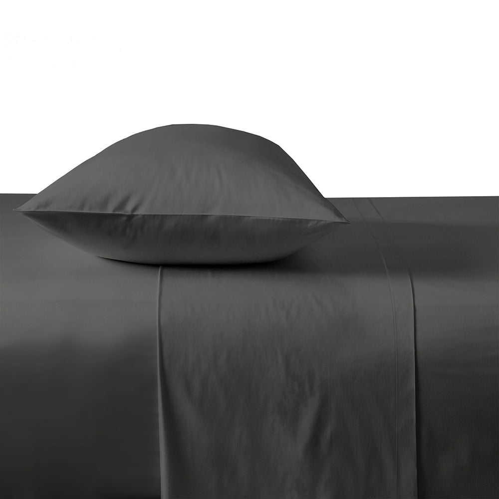 Queen Chateau Flat Sheet Pewter- Bambury