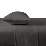 Chateau Flat Sheet in Pewter, 180 x 285 cm, elegant cotton-poly blend, perfect for comfort in hospitality settings.