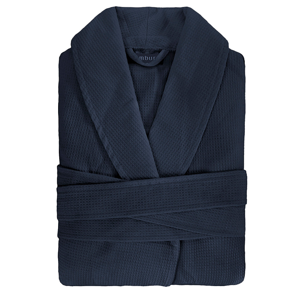 Commercial Waffle Robe Navy - BAMBURY