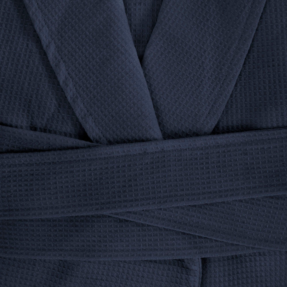 Commercial Waffle Robe Navy - BAMBURY