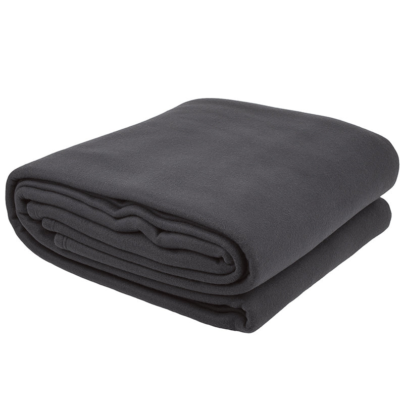 Single Villa Polar Fleece Blanket Charcoal- Bambury