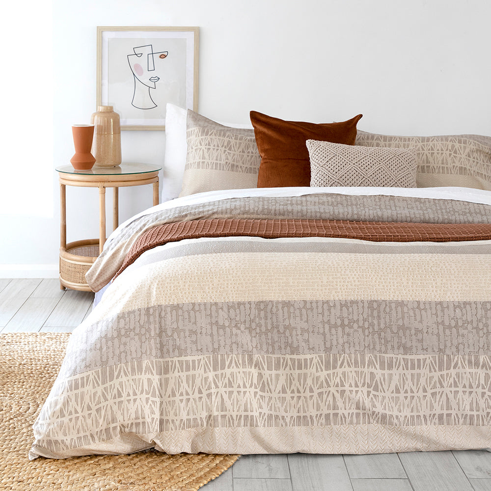 KIng Single Darlington Sand Quilt / Duvet Cover Set- Bambury