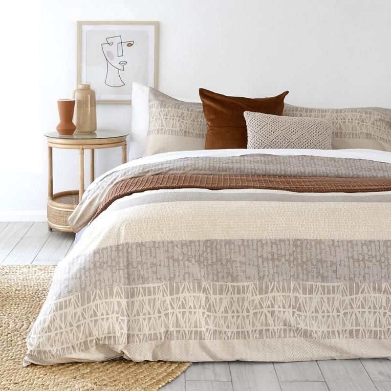 Queen Duvet Cover - Bambury Darlington  / Quilt Set - Sand