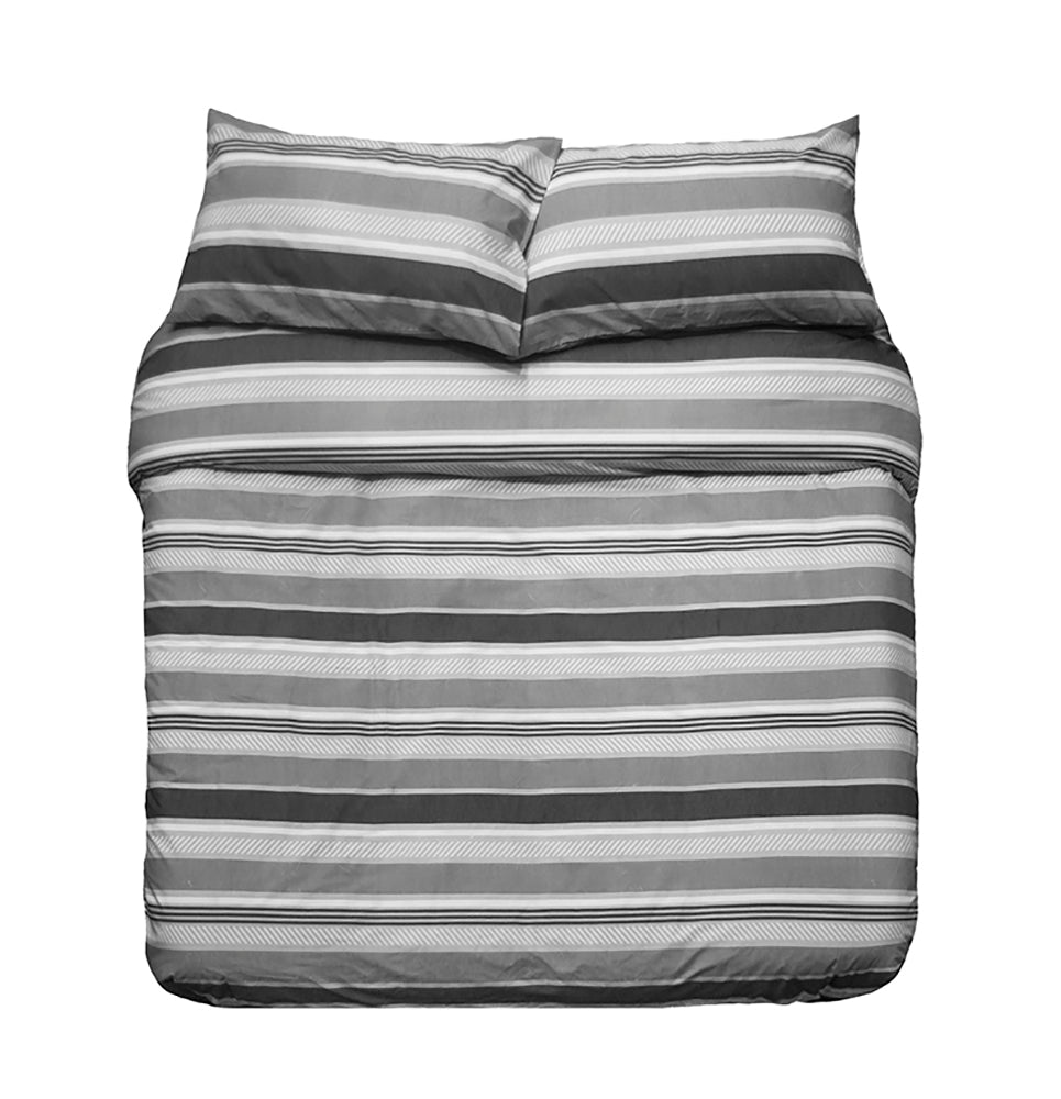 Indiana Grey Quilt / Duvet  Cover Set - King Single