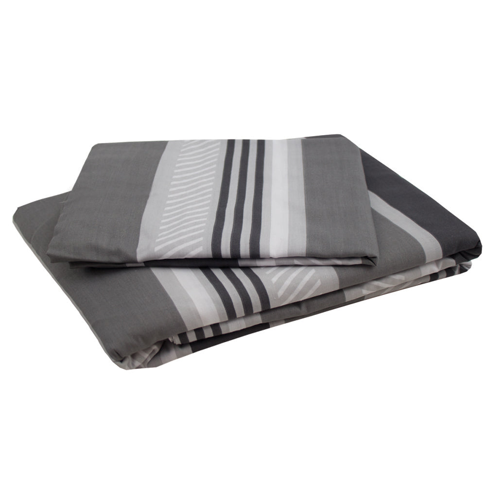 Indiana Grey Quilt / Duvet  Cover Set - Single