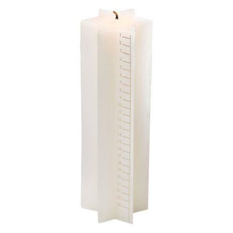 Cosy copper star-shaped advent calendar candle measuring 18cm x 6cm, perfect for festive home decor and holiday countdown.