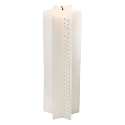 Cosy copper star-shaped advent calendar candle measuring 18cm x 6cm, perfect for festive home decor and holiday countdown.