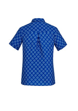 Florence Womens Daisy Print Short Sleeve Shirt - Electric Blue