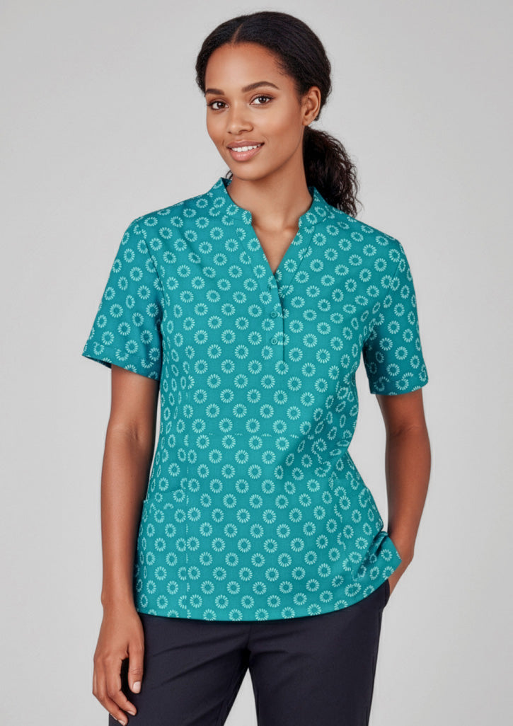 Florence Womens Daisy Print Tunic - Electric Blue