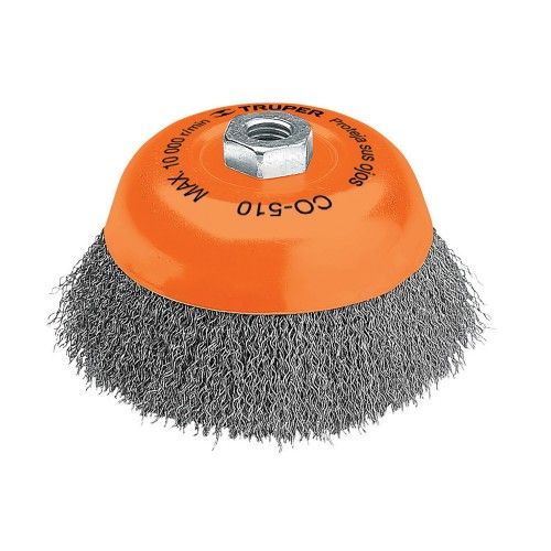 WIRE CUP BRUSH - Truper Crimped M14 Nut (100mm)