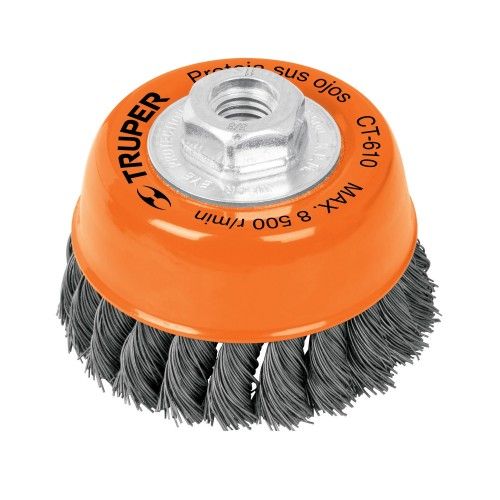 WIRE CUP BRUSH - Truper Twisted M14 Nut (100mm)