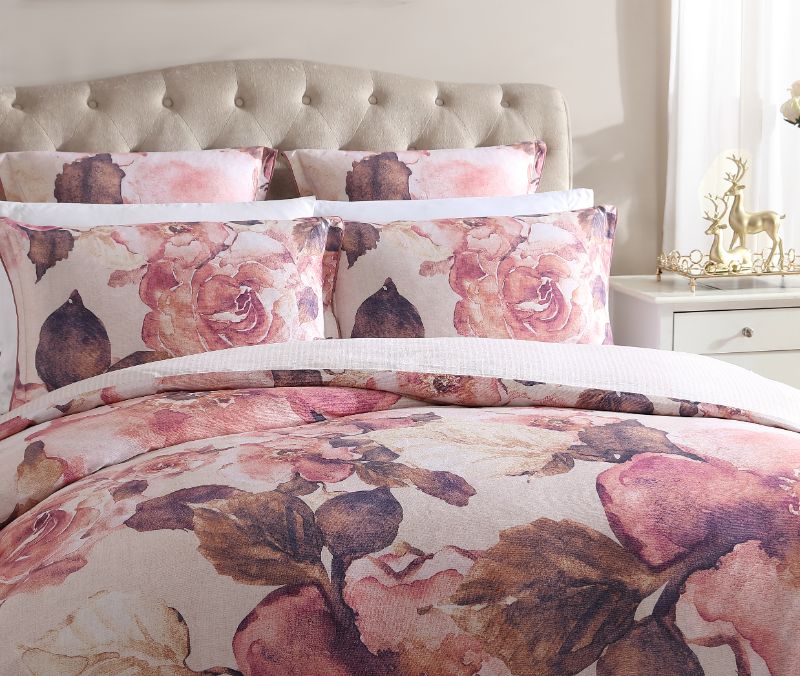 Queen Duvet / Quilt Cover Set - CAMILLE BLUSH