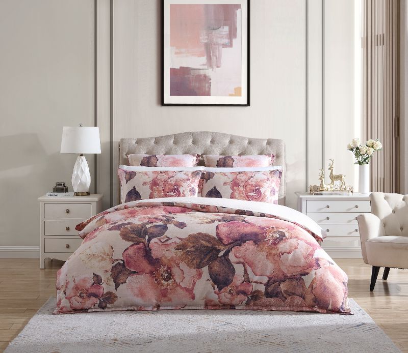 Queen Duvet / Quilt Cover Set - CAMILLE BLUSH