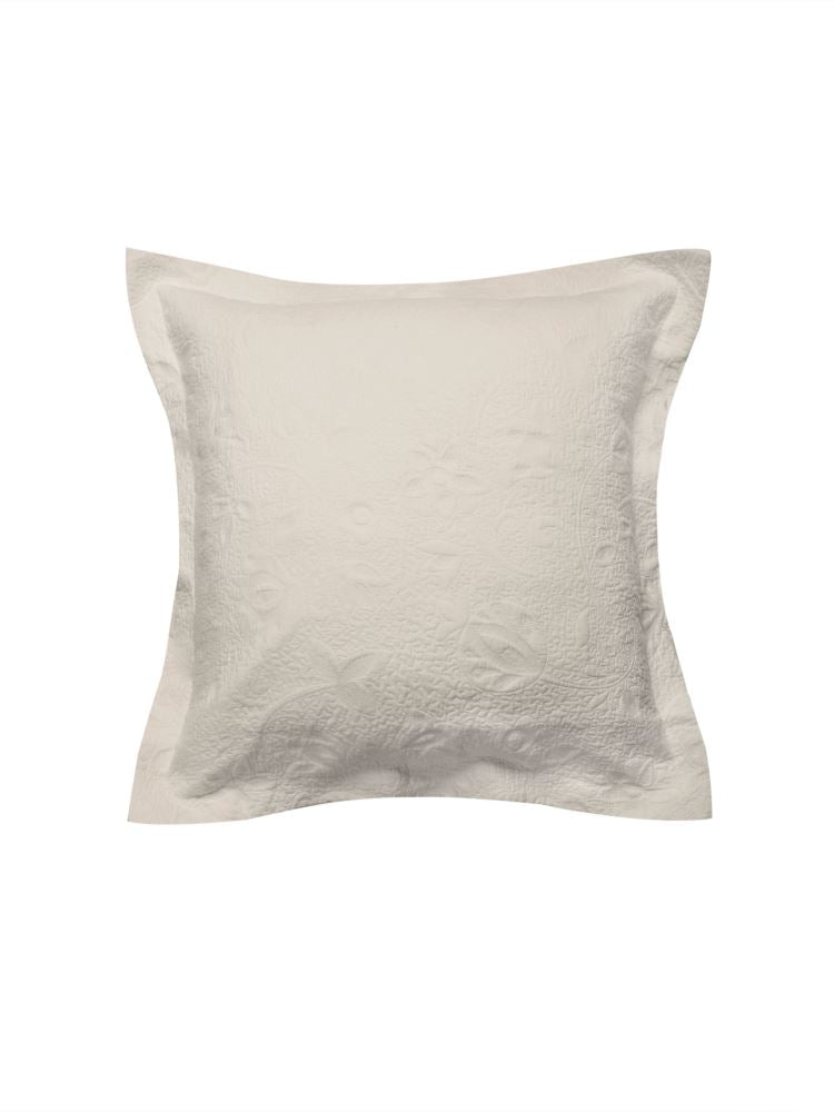 Chantel Moonbeam Euro Pillowcase in elegant Moonbeam shade, crafted from 100% premium cotton for luxurious comfort.