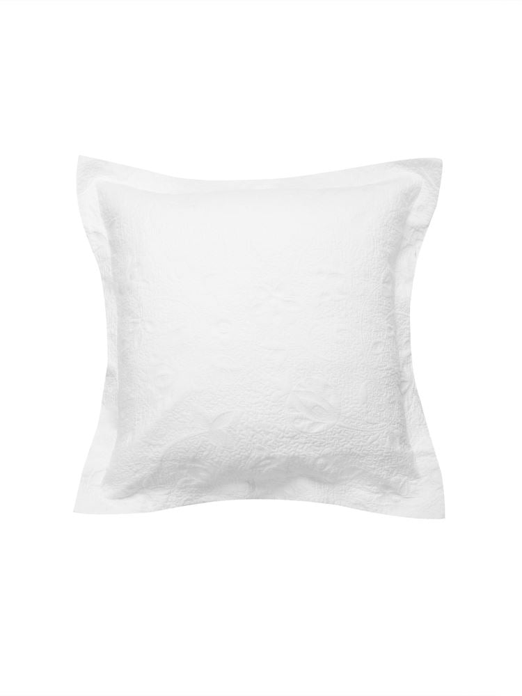 Chantel White Euro Pillowcase, 65x65cm, 100% cotton, luxurious, timeless elegance for stylish bedding.