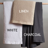 Queen / King Bed - Linen Cotton Waffle Blanket