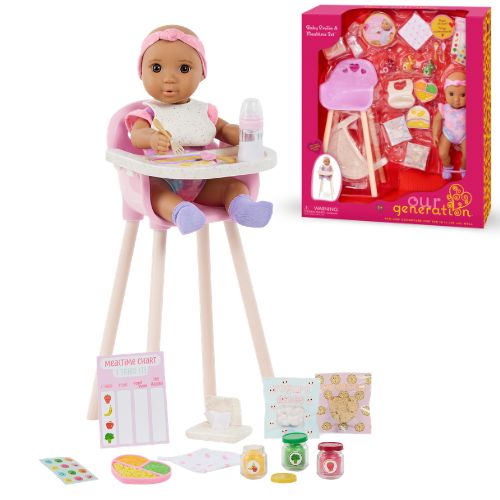 18-Inch Doll Baby Emilia & Mealtime Set - Our Generation