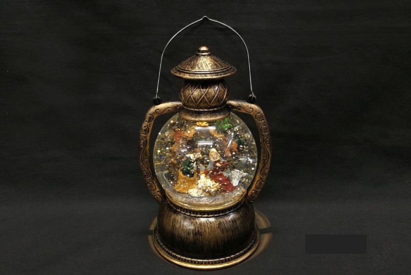 Snowglobe Nativity Scene in Lamp - Fibre Optic