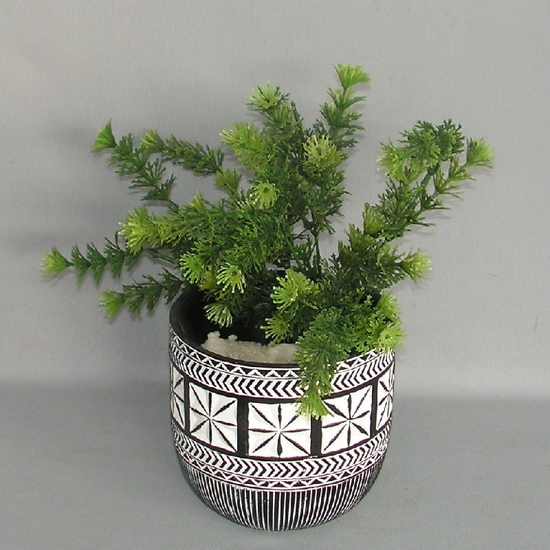 VASE - BLACK AZTEC (14cm)