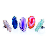 Gemstone Rainbow Agate Filigree Ring (Box of 48 Asstd)