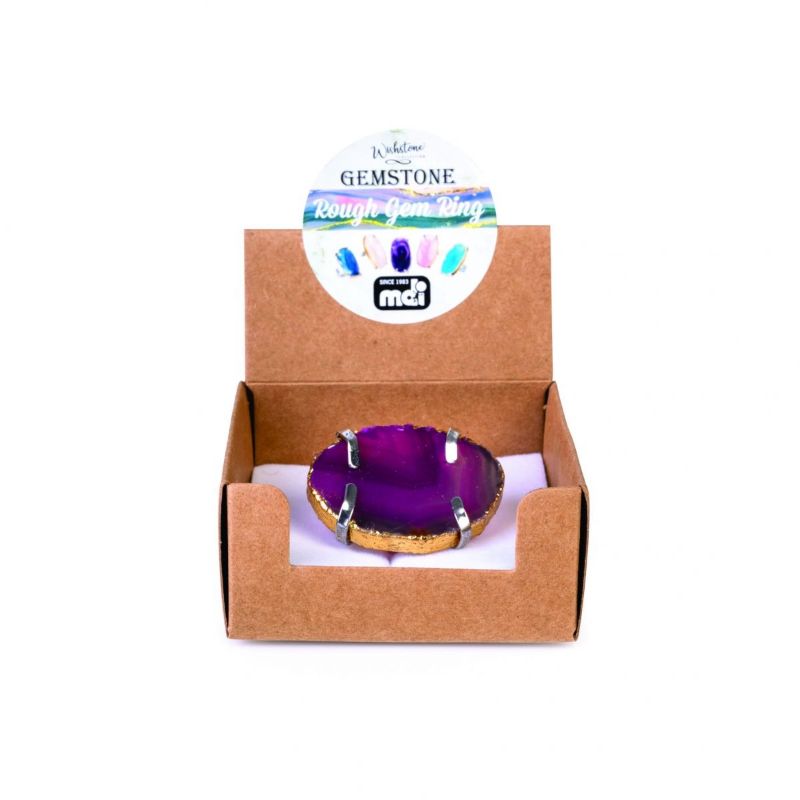 Gemstone Rainbow Agate Filigree Ring (Box of 48 Asstd)