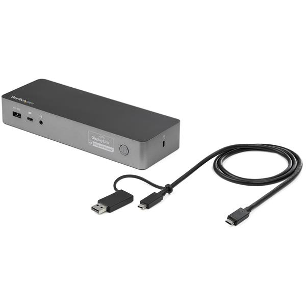 Dual 4K 60Hz USB-C & USB-A Hybrid Docking Station with 60W Power Delivery and HDMI/DP
