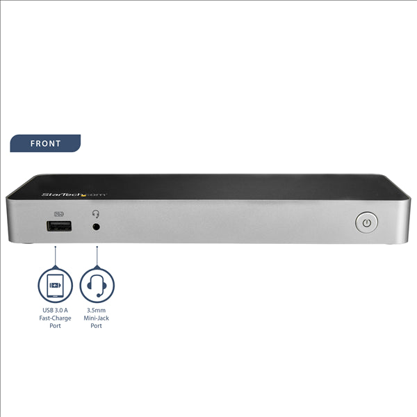 Dual 4K USB C Dock for Windows & Mac - Extend Dual Monitors, 60W Power Delivery, SD Reader