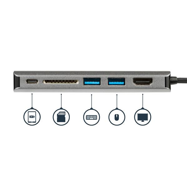 USB-C Multiport Adapter with 4K HDMI, SD Card Reader, Gigabit Ethernet & USB 3.0