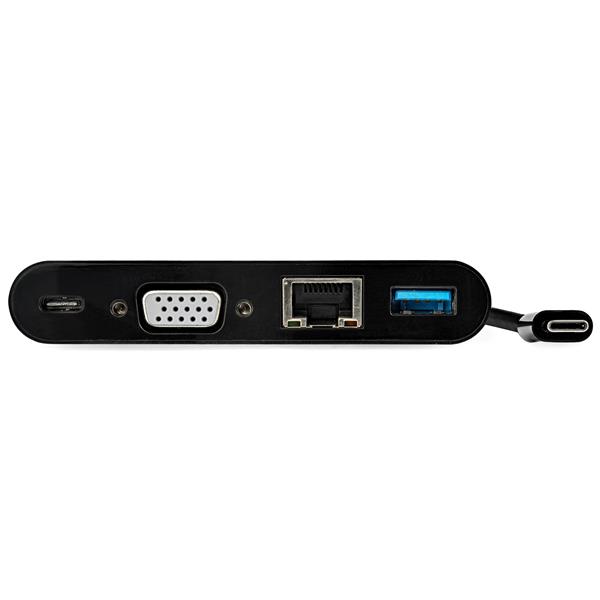 USB-C VGA Multiport Adapter with Power Delivery (60W), USB 3.0 & Gigabit Ethernet - Ideal for Laptops, Tablets, Enjoy Fast Connections