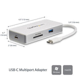 USB C Multiport Adapter with 4K HDMI, SD Card Reader, Power Delivery, and USB Hub