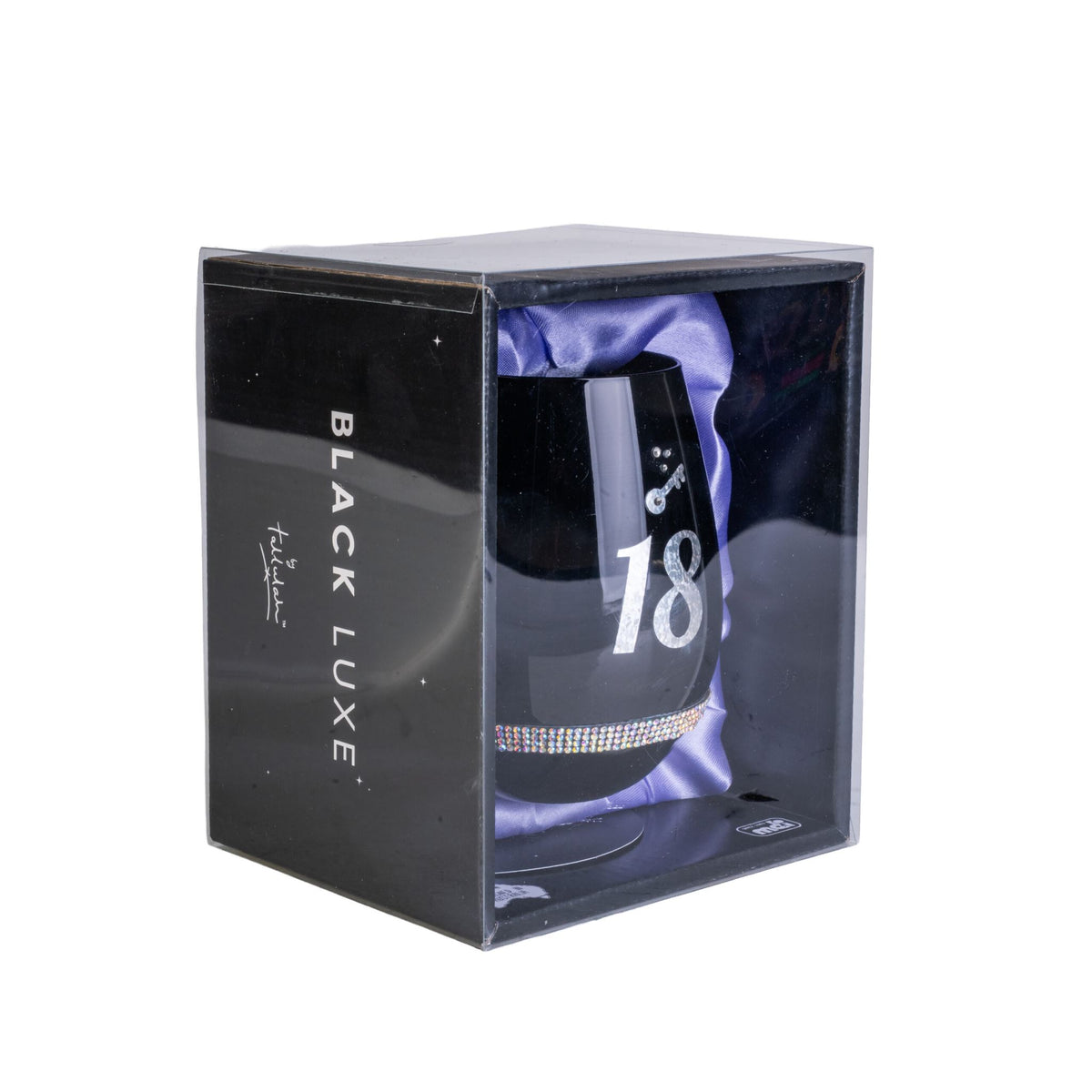 18th Birthday Black Stemless Wine Glass