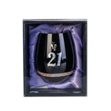 21st Birthday Black Stemless Wine Glass